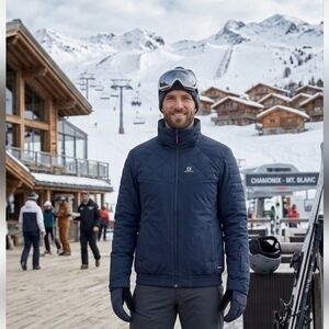 Salomon Navy Quilted Snow/ski Jacket